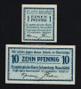 Schneeberg-Neustädtel 1 Pf, 10 Pf 1918 Erzgebirgische Bank 1-2