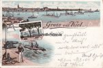 1896 Litho/Gruss aus Kiel/Blick von Bellevue 3