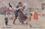 Deutsches Reich 1917 Künstler-Ansichtskarte/Postkarte/Arthur Thiele/"Auf Urlaub"/Stürmische Begrüßung 2