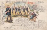 Deutsches Reich Litho/Gruss aus/Fertig./Langsamer Schritt./Sonntags. -