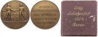 Schweiz/Aarau 1924 Schweitzer Schützen-Bronzemedaille,Hundertjahrfeier,Aarau,im orginal Etui EF / 2-3