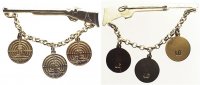 Bundesrepublik Kyffhäuserbund/Silbernes Gewehr mit 3 Jahresanhängern in Gold Silber und Bronze -