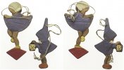 Drittes Reich WHW/2 Holzabzeichen,Zwerg und Mädchen,aus der Serie:Zwerge Enge,und Kinder -