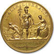 RUSSIA 48mm AE gilded medal 1799 A.D. Count Alexander Vasilyevich Suvorov, liberator of Italy from the French PR strong gilding, some wear / contact marks