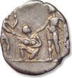ROMAN REPUBLIC AR silver denarius 137 B.C. Rome mint - beautifully toned example - ZF+ steelgrey toning with strong gold irridescence