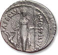ROMAN REPUBLIC AR silver denarius L. Hostilius Saserna, Rome mint 48 B.C. - exceptionally well struck - ZF+ / EF-slight porosity on reverse, banker