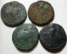 ROMAN EMPIRE 193-211 A.D. Septimius Severus, group of 4x large coins struck in Moesia Inferior Fraai / ZF