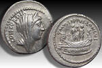 ROMAN REPUBLIC AR silver denarius L. Mussidius Longus, Rome - Shrine of Venus Cloacina - well struck example - -