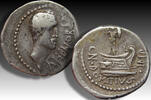 ROMAN REPUBLIC AR silver denarius Cn. Domitius L.f. Ahenobarbus, uncertain mint near Adriatic or Ionian sea -