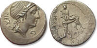 ROMAN REPUBLIC AR silver denarius M. Herennius, Rome mint - variety with control letter G - -