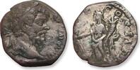ROMAN EMPIRE AR silver denarius Septimius Severus, Laodicea - P M TR P V COS II P P, Fortuna - compact flan -