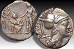 ROMAN REPUBLIC AR silver denarius Rome mint - beautifully toned example - -