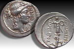 ROMAN REPUBLIC AR silver denarius C. Memmius C.f, Rome mint -