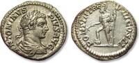 ROMAN EMPIRE AR silver denarius Caracalla, Rome mint - PONTIF TR P VIII COS II, Mars standing left - -