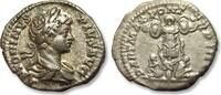 ROMAN EMPIRE AR silver denarius Caracalla, Rome mint - PART MAX PONT TR P IIII, two captives & trophy - -