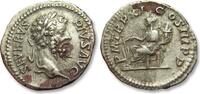 ROMAN EMPIRE AR silver denarius circa 203 A.D. Septimius Severus, Rome mint - P M TR P XI COS III P P Fortuna seated left - ZF+ / EF-