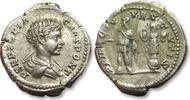 ROMAN EMPIRE AR silver denarius Geta as Caesar, Rome mint - PRINC IVVENTVTIS reverse - -