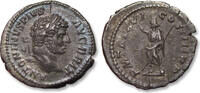 AR silver denarius circa 213 A.D. ROMAN EMPIRE Caracalla, Rome mint - P M TR P XVI COS IIII P P, Serapis - VF+/EF- blue coloured irridescence on ...