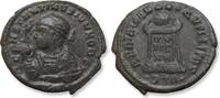AE follis / nummus circa 322 A.D. ROMAN EMPIRE Constantine II as Caesar, Treveri (Trier) - BEATA TRANQVILLITAS, •STR• - VF even dark patina