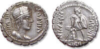 AR silver denarius 71 B.C. ROMAN REPUBLIC Mn. Aquillius, Rome mint - nice full strike - VF+/EF- attractive light steelgrey toning, hints of luster