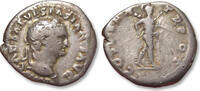 AR silver denarius circa 70 A.D. ROMAN EMPIRE Vespasian / Vespasianus, Rome mint - COS ITER TR POT, Mars - F+/VF- contact marks on surfaces