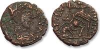 ROMAN EMPIRE AE minimus Barbaric imitation of an FEL TEMP REPARATIO type folles (with mintmark SIS?) -