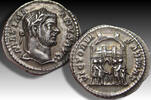 ROMAN EMPIRE AR silver argenteus Maximianus Herculius, Ticinum mint -