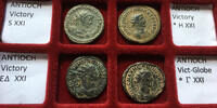 ROMAN EMPIRE AE/BI (silvered) antoninianus Carinus as Caesar / Augustus, Antioch mint - group of 4 coins - -