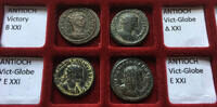ROMAN EMPIRE AE/BI (silvered) antoninianus Carinus as Caesar / Augustus, Antioch mint - group of 4 coins - -