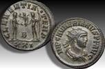ROMAN EMPIRE AE/BI silvered antoninianus Numerianus as Augustus, Cyzicus mint - CLEMENTIA • TEMP / B / XXI - -