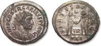 ROMAN EMPIRE AE/BI silvered antoninianus Carinus as Augustus, Tripolis mint - VIRTVS AVGG / TR / XXI - no Victory on glob -