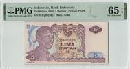 INDONESIA P.104a - 5 Rupiah PMG 65 EPQ -