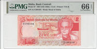 MALTA P.37 - 2 Liri ND PMG 66 EPQ -