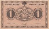 Europe FINLAND P.19 - 1 Markka  1916 AU 