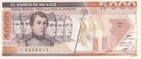North America MEXICO P.88a - 5000 Pesos UNC  1985 