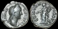 Sabina. Augusta, AD 128-136/7. AR Denarius 18mm, 2.88 g. Rome Concordia -