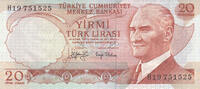 Asia TURKEY P.187a - 20 Lira L.1970 UNC -