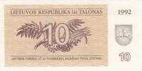 Europe LITHUANIA P.40a - 10 Talonas UNC  1992 