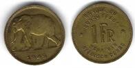 Congo Belge 1 Franc Eléphant -
