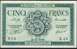 Algérie / Algeria 5 Francs Banque de l'Algérie E.43 -