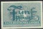 Allemagne / Germany / Deutschland 5 Pfennig Bank Deutscher Länder -
