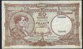 Belgique / Belgium 20 Francs / 20 Frank Trésorerie -