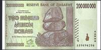 Zimbabwe 200000000 Dollars Reserve Bank of Zimbabwe -
