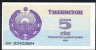 Ouzbekistan / Uzbekistan 5 Sum Bank of Uzbekistan -