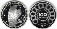 France / Frankreich 100 Francs / 15 Ecus Jean Monnet -