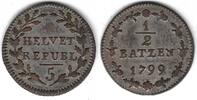 Suisse / Switzerland / Schweitz 1/2 Batzen République Hélvètique / Helvetische Republik -