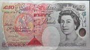   Bank of England 50 pound note, 1994 issue, portrait of Sir John Hublon  126,16 EUR  Excl. 38,88 EUR Verzending