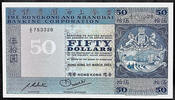   Hong Kong & Shanghai Banking Corporation 50 Dollars banknote, 1982.  58,76 EUR  Excl. 34,56 EUR Verzending