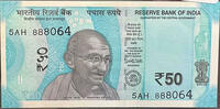   Indian 50 rupee banknote (issued in 2017, Mahatma Gandhi Hampi ruins)  2,59 EUR  Excl. 34,56 EUR Verzending