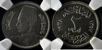   1938 Egyptian 2 Millim Copper-Nickel Coin - NGC MS62 Grade  60,21 EUR  Excl. 34,40 EUR Verzending